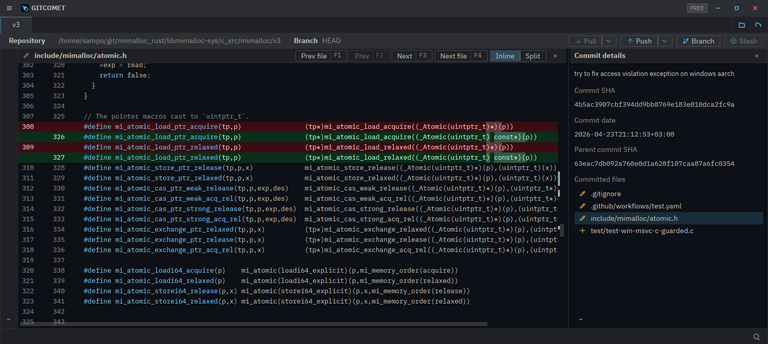 Const-correctness fix in mimalloc pointer load macros